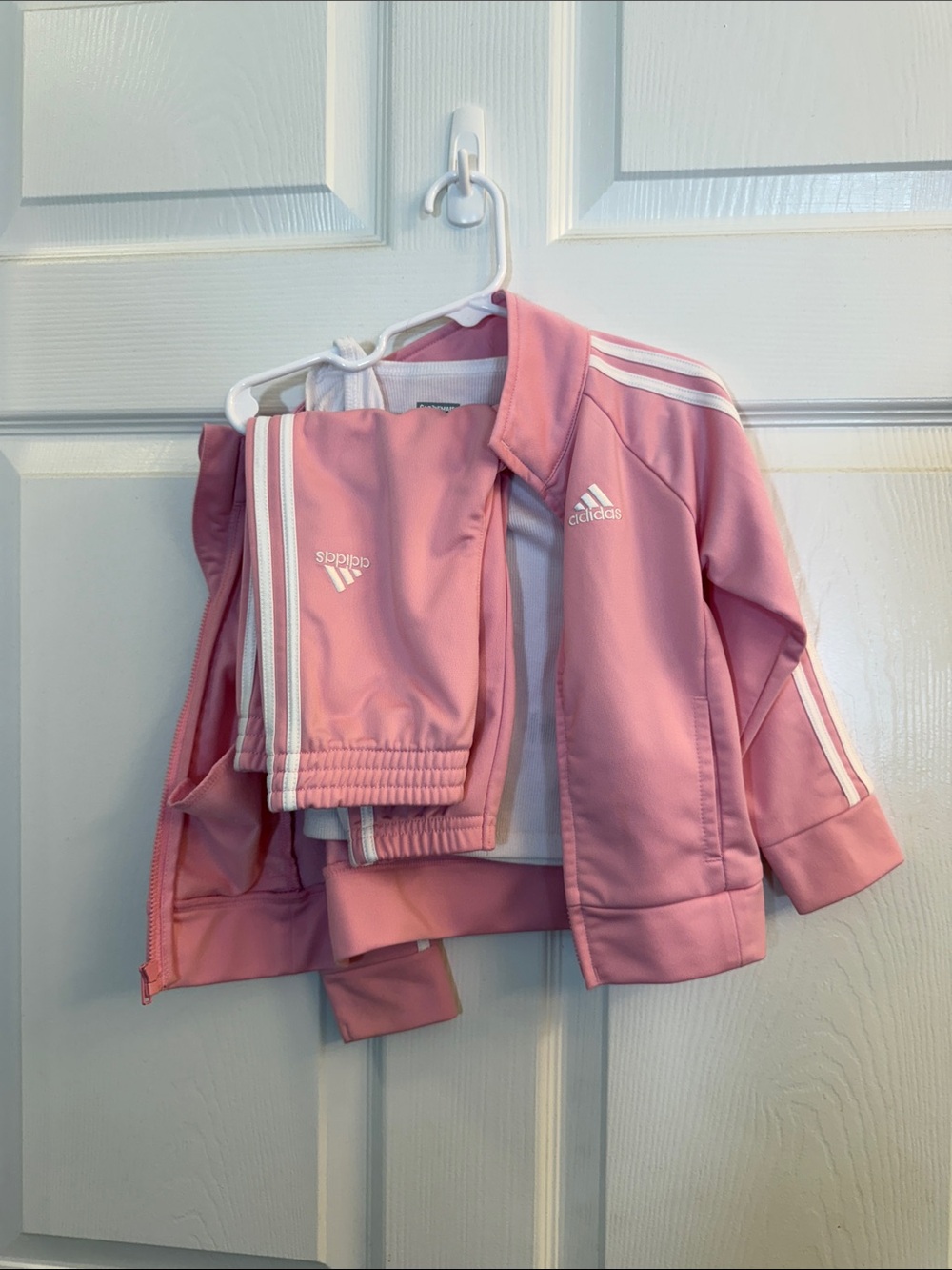adidas Pink Kids Tracksuit Jacket and Pants